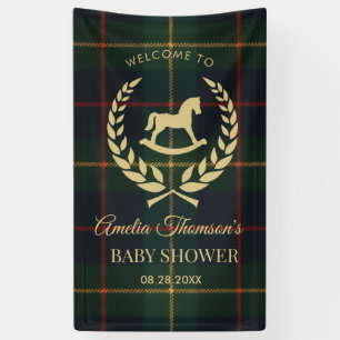 Bannière de Baby Shower Fête de Cheval de Polo Vin