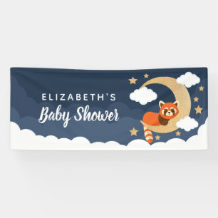 Bannière de Baby shower Lullaby Baby Red Panda Moo