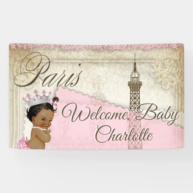 Bannière de Baby Shower Paris (Horizontal)