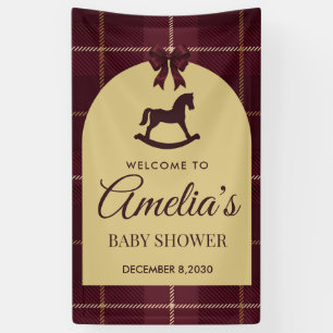 Bannière de baby shower personnalisée Cheval à bas