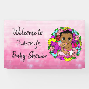 Bannière de Baby shower pour fille, ethnique bébé