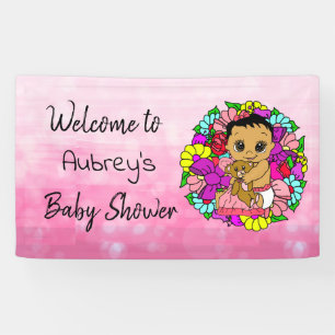 Bannière de Baby shower pour fille, ethnique bébé