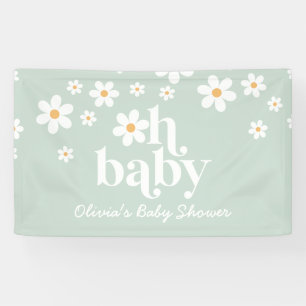 Bannière de Baby shower Retro Daisy Boho