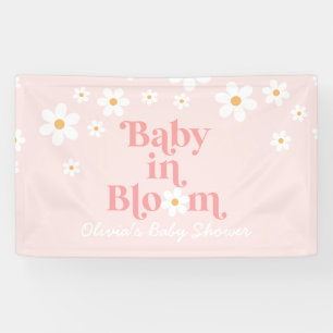 Bannière de Baby Shower Retro Daisy Rose Bébé en F