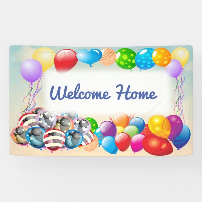 Bannière de ballons de bienvenue festive (Horizontal)