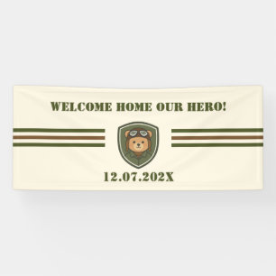 Bannière de bienvenue à la maison pour l'aviateur 