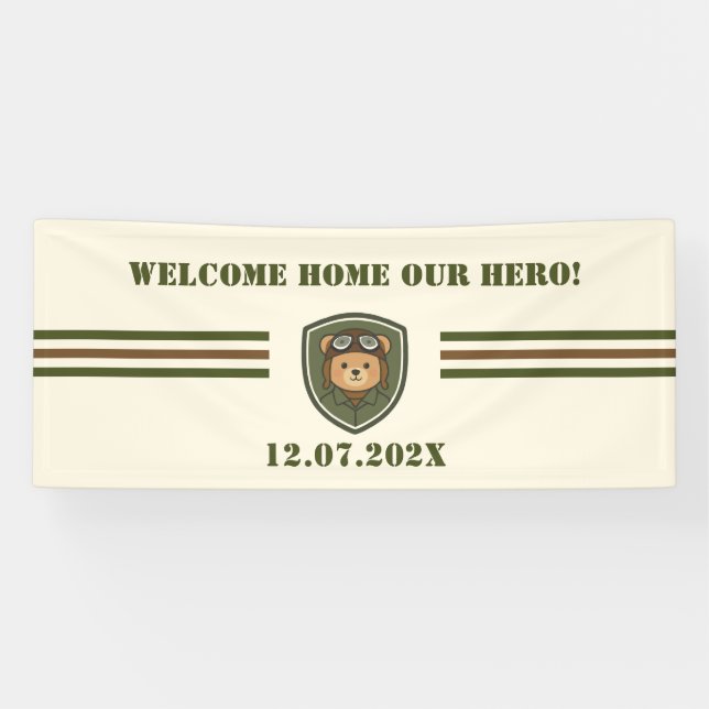 Bannière de bienvenue à la maison pour l'aviateur  (Horizontal)