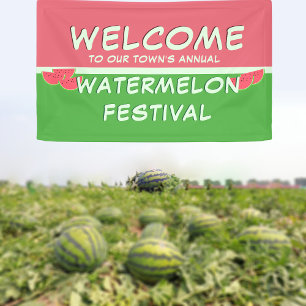 Bannière de bienvenue au Festival de la pastèque