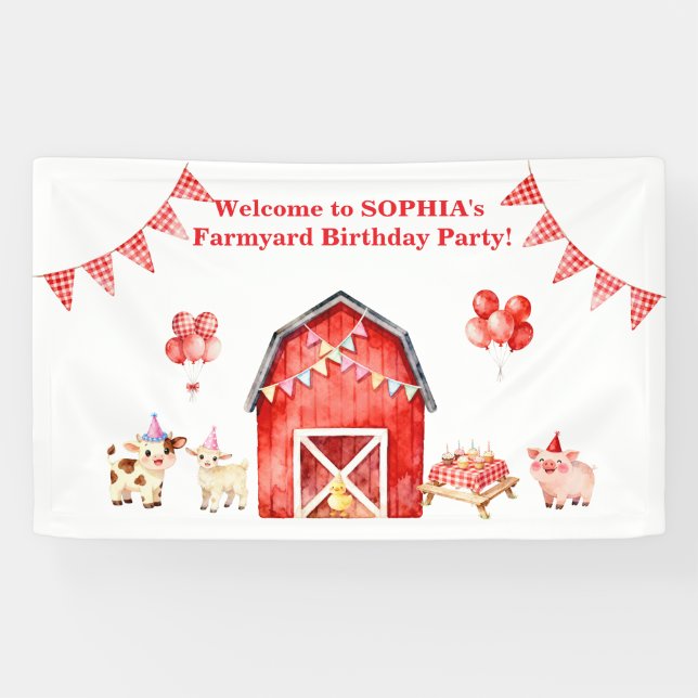 Bannière de bienvenue d'anniversaire pour animaux  (Horizontal)