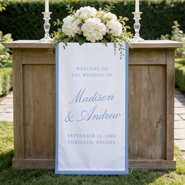Bannière de bienvenue de mariage moderne à bordure (Créateur téléchargé)