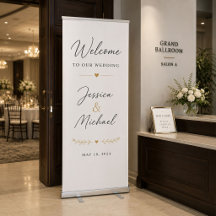Bannière de bienvenue de mariage personnalisée rét