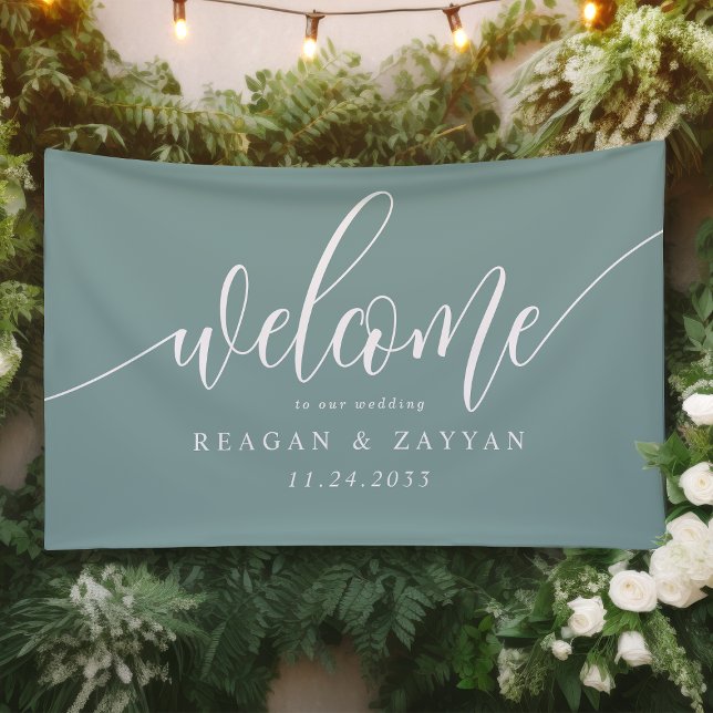 Bannière de bienvenue de mariage simple calligraph (Créateur téléchargé)
