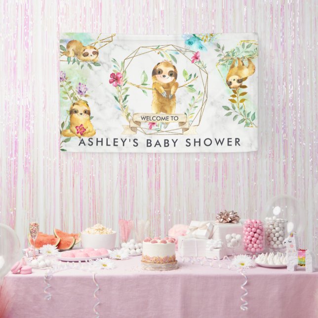 Bannière de bienvenue du Baby shower de la fentes  (Fête)