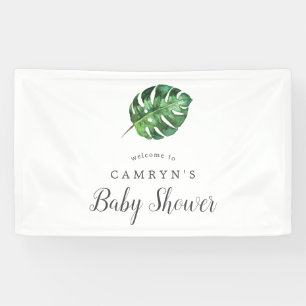 Bannière de bienvenue du Baby shower de palme sauv