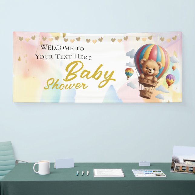 Bannière de bienvenue du Baby shower d'ours person (Salon professionnel)