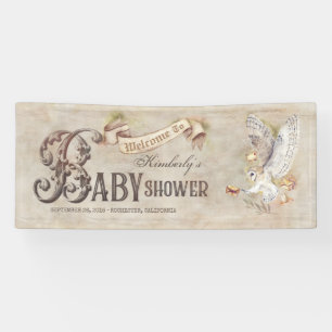 Bannière de bienvenue du Baby shower Magic Owl
