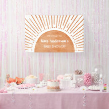 Bannière de bienvenue du Baby shower Sun Boho