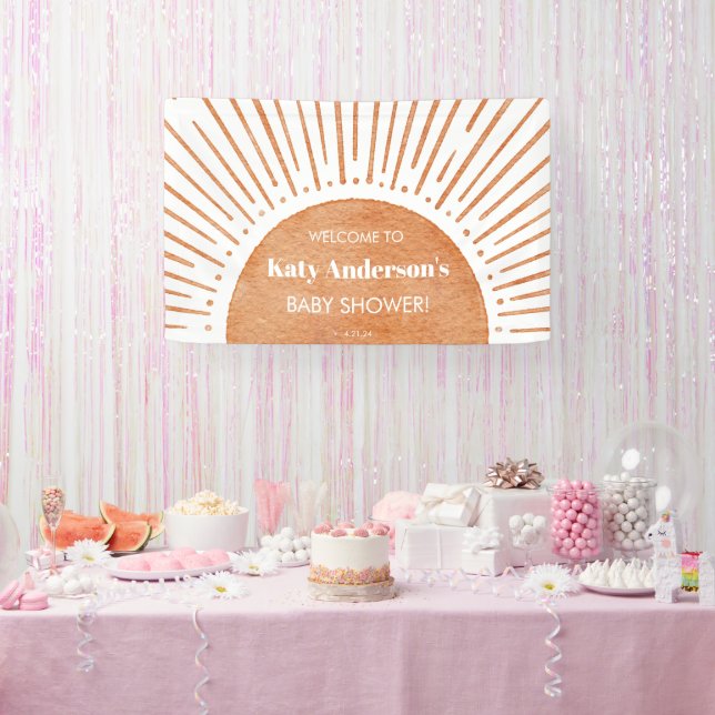 Bannière de bienvenue du Baby shower Sun Boho (Fête)