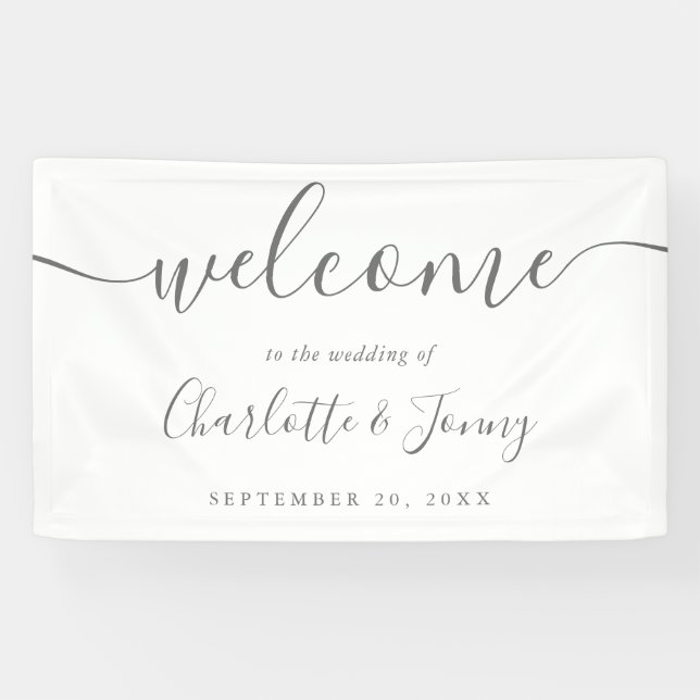 Bannière de bienvenue du Mariage de script de sign (Horizontal)