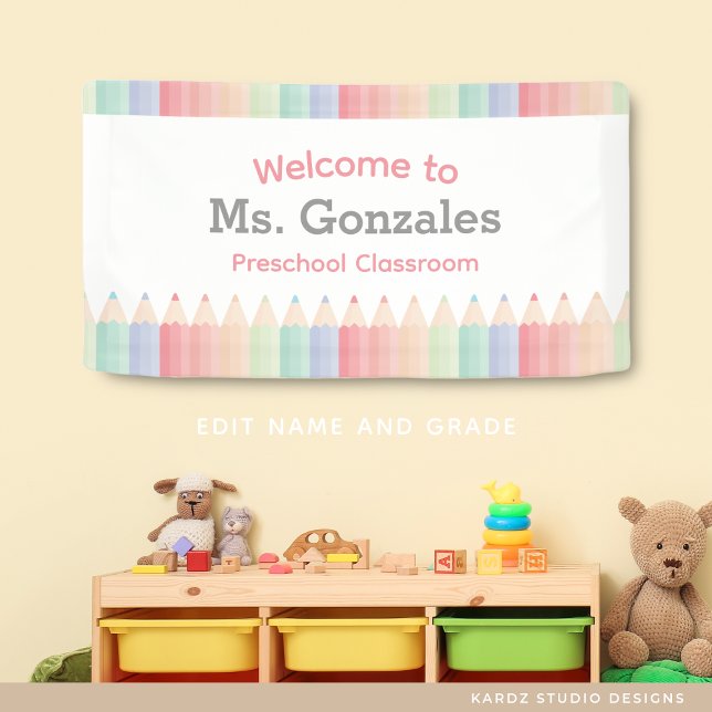 Bannière de bienvenue en classe pour la rentrée sc (Personalize and choose size before checkout. Design does not adapt to all sizes. Send message if not)