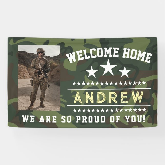 Bannière de bienvenue militaire à la maison - Gard (Horizontal)