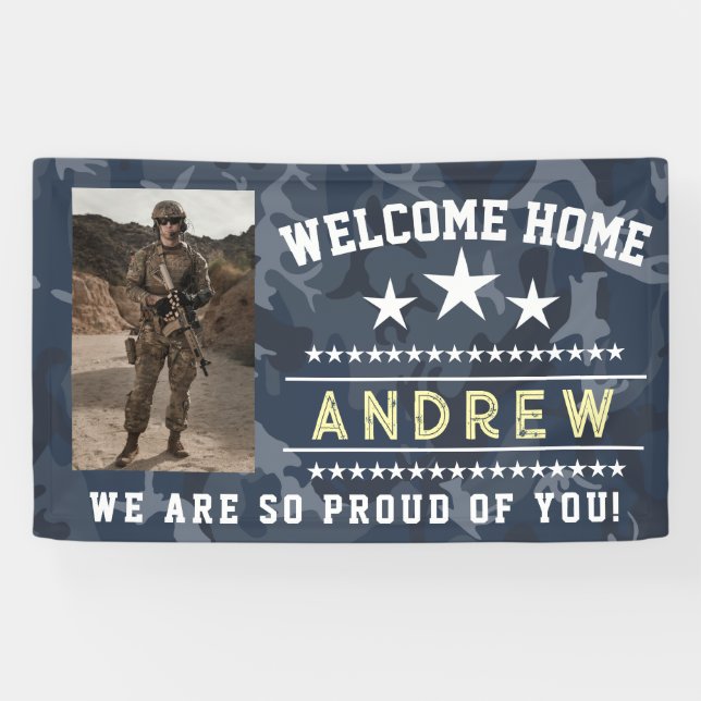 Bannière de bienvenue militaire à la maison - Gard (Horizontal)