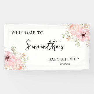 Bannière de bienvenue pour Baby Shower Fille aux F