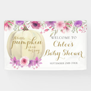 Bannière de bienvenue pour Baby Shower Fille Rose 