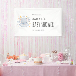 Bannière de Bienvenue pour Baby Shower Garçon Élép