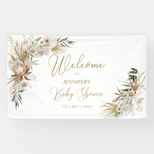 Bannière de bienvenue pour Baby Shower Gold Boho/B