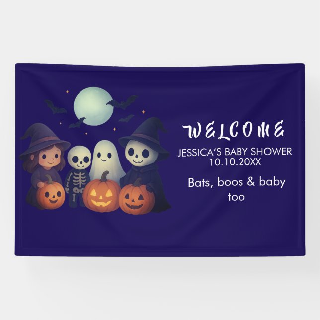 Bannière de bienvenue pour Baby Shower Halloween (Horizontal)