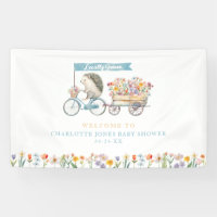 Bannière de bienvenue pour Baby Shower Hérisson Bl