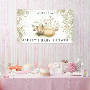 Bannière de bienvenue pour Baby Shower Renard de