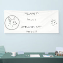 Bannière de bienvenue pour chien diplômé personnal
