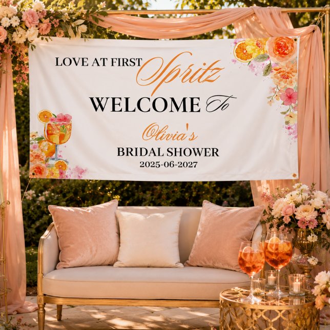 Bannière de bienvenue pour enterrement de vie de j (Love at First Spritz Bridal Shower Welcome Banner)