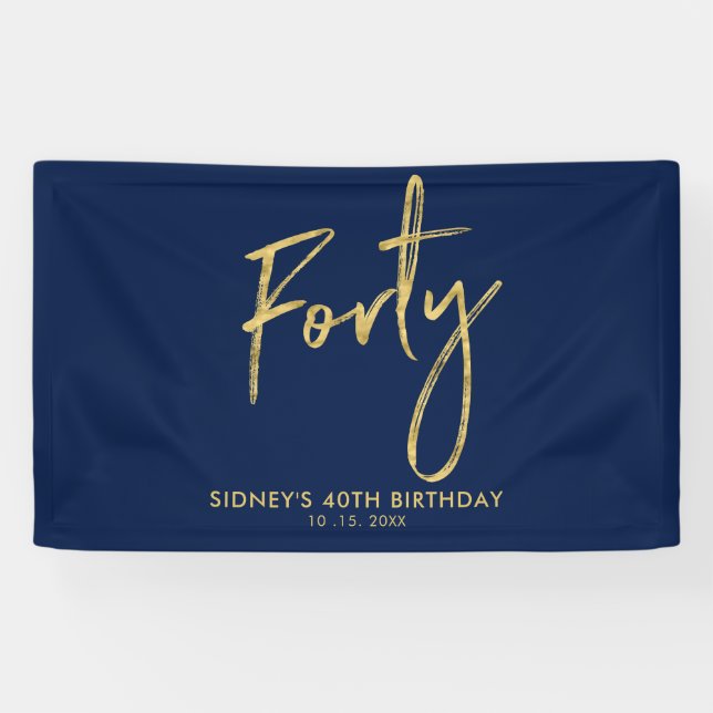 Bannière de bienvenue pour fête d'anniversaire 40  (Horizontal)