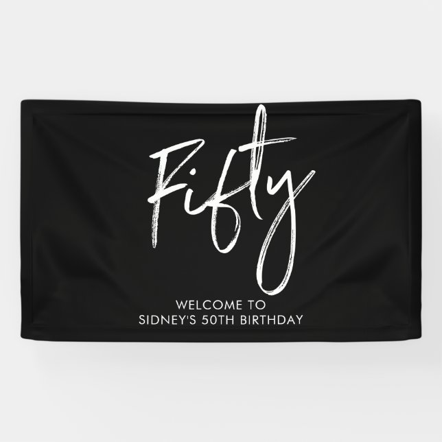 Bannière de bienvenue pour fête d'anniversaire 50  (Horizontal)