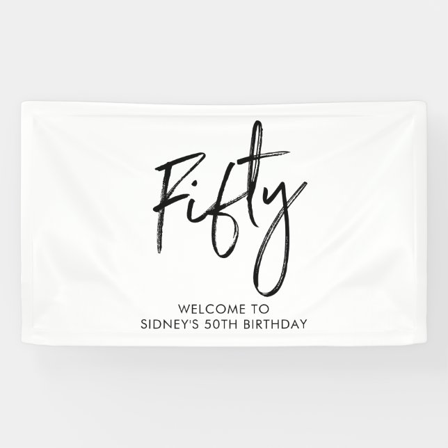 Bannière de bienvenue pour fête d'anniversaire 50  (Horizontal)