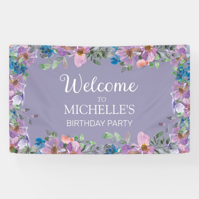Bannière de bienvenue pour fête d'anniversaire de  (Horizontal)