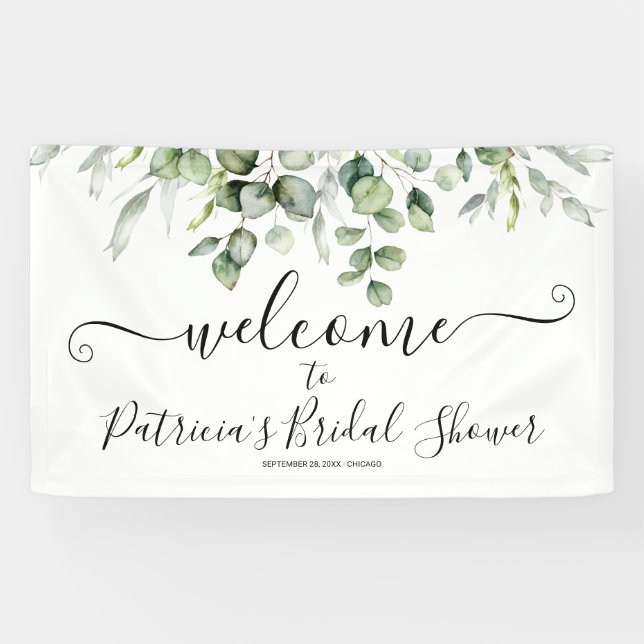 Bannière de bienvenue pour la douche de mariée Gre (Horizontal)