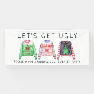 Bannière de bienvenue pour la fête de Noël au pull