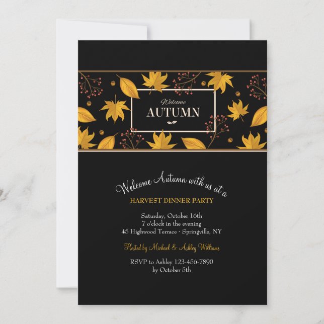 Bannière de bienvenue pour l'automne Invitation Sa (Devant)