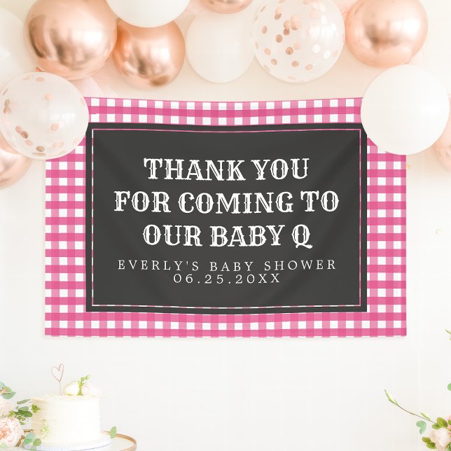 Bannière de bienvenue pour le Baby shower rose Q (Créateur téléchargé)