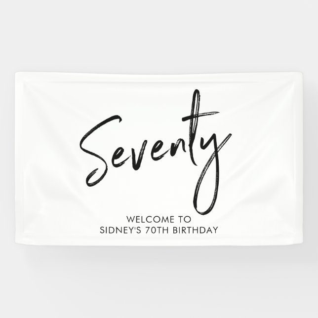 Bannière de bienvenue pour les 70 ans Black & Whit (Horizontal)