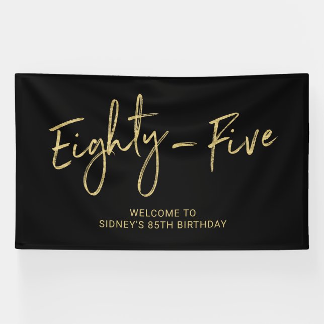 Bannière de bienvenue pour les 85 ans Black & Gold (Horizontal)