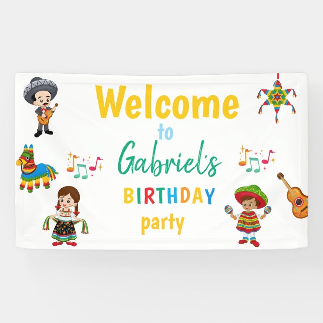 Bannière de bienvenue pour une fête d'anniversaire (Horizontal)