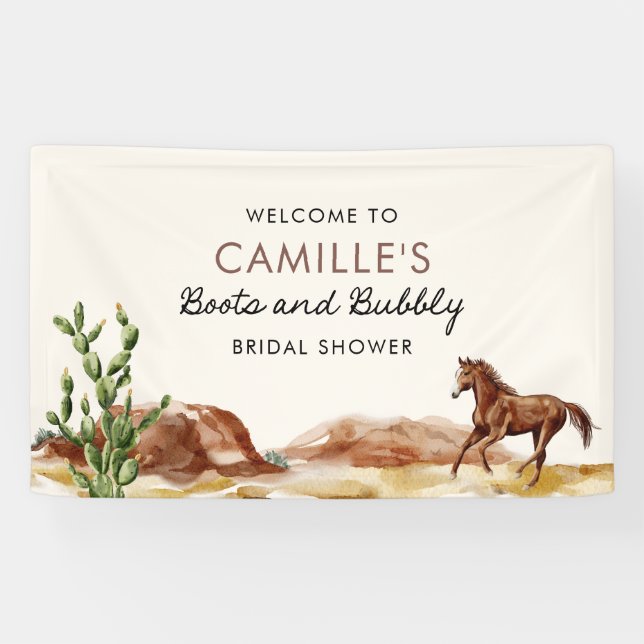 Bannière de bienvenue Rustique Western pour la fêt (Horizontal)