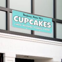 Bannière de boulangerie personnalisée Cupcakes