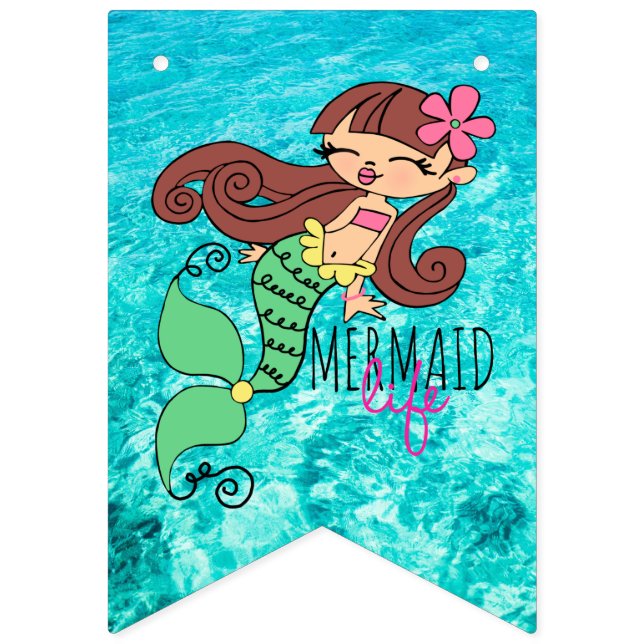 Bannière de Bunting de la Fête de la Vie Mermaid (Premier drapeau)