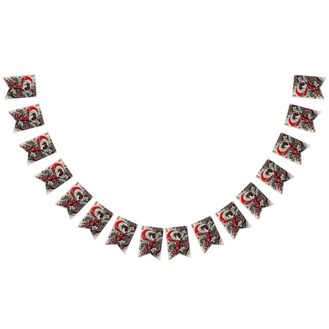 Bannière de Bunting Dragon Gothique Rouge (Tout)